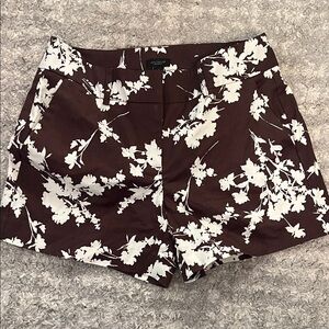 J. Crew Brown and White Floral Women Shorts
